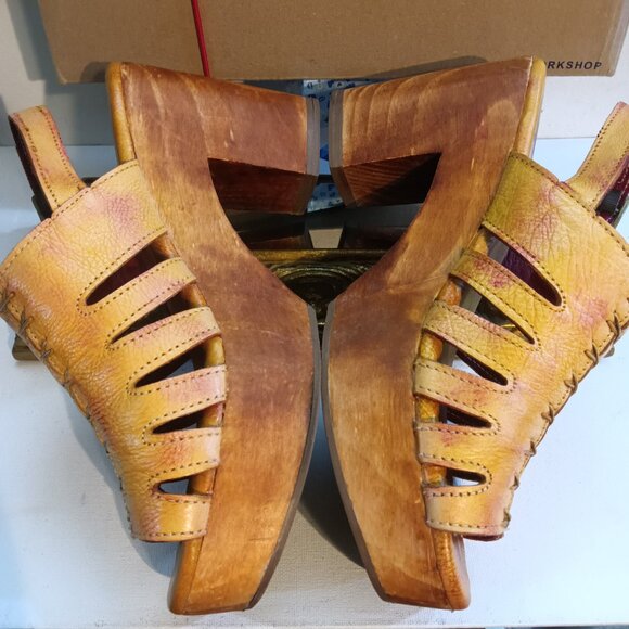 BED STU Fontella Mango Multi Leather Platform Sandal 9.5 Excellent - Picture 3 of 12